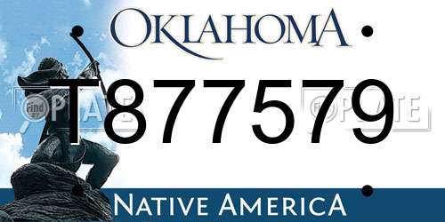 T877579 Oklahoma License Plate
