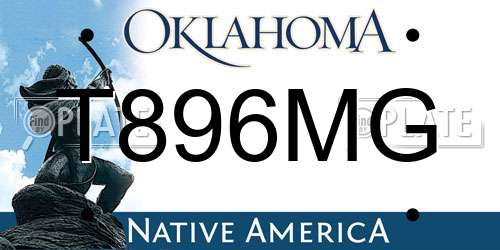 T896MG Oklahoma License Plate