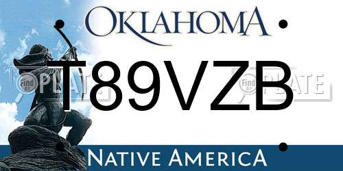 T89VZB Oklahoma License Plate