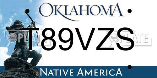 T89VZS Oklahoma License Plate
