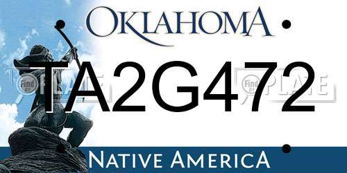 TA2G472 Oklahoma License Plate