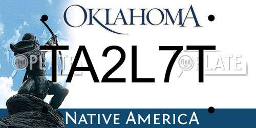 TA2L7T Oklahoma License Plate