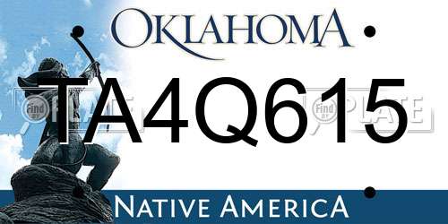 TA4Q615 Oklahoma License Plate