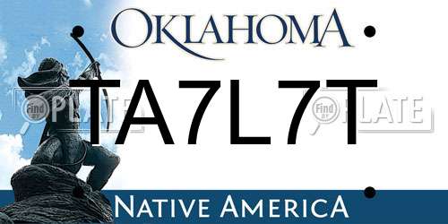 TA7L7T Oklahoma License Plate