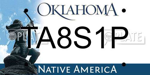 TA8S1P Oklahoma License Plate