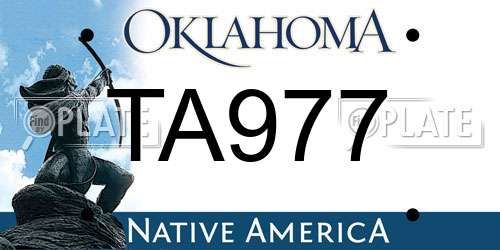 TA977 Oklahoma License Plate