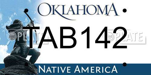 TAB142 Oklahoma License Plate