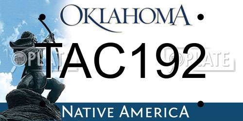 TAC192 Oklahoma License Plate