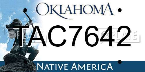 TAC7642 Oklahoma License Plate