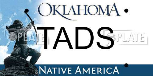 TADS Oklahoma License Plate