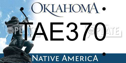 TAE370 Oklahoma License Plate