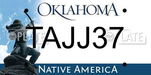TAJJ37 Oklahoma License Plate