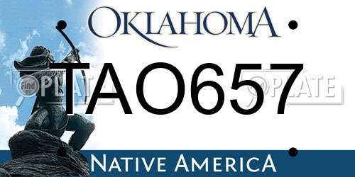 TAO657 Oklahoma License Plate