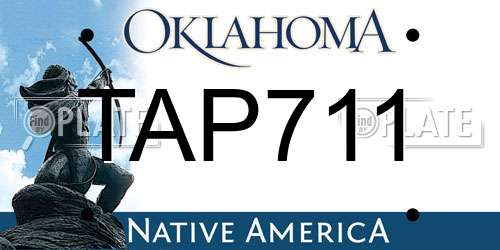 TAP711 Oklahoma License Plate