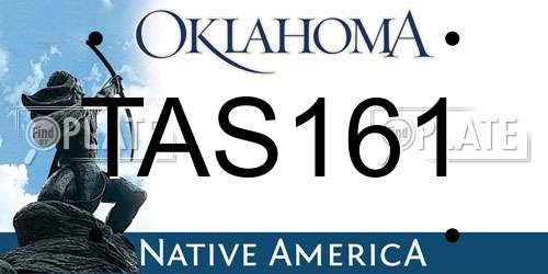 TAS161 Oklahoma License Plate