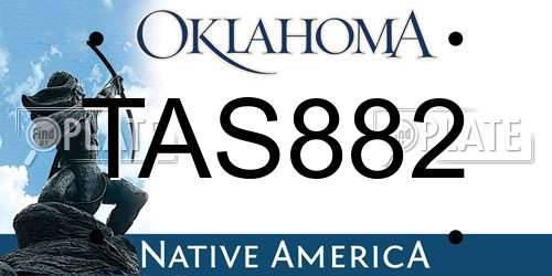 TAS882 Oklahoma License Plate