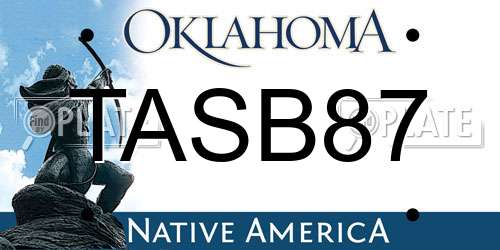 TASB87 Oklahoma License Plate