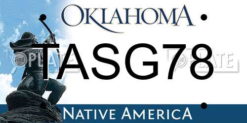 TASG78 Oklahoma License Plate
