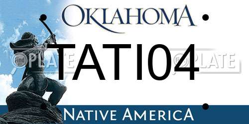 TATI04 Oklahoma License Plate