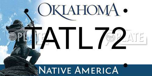 TATL72 Oklahoma License Plate