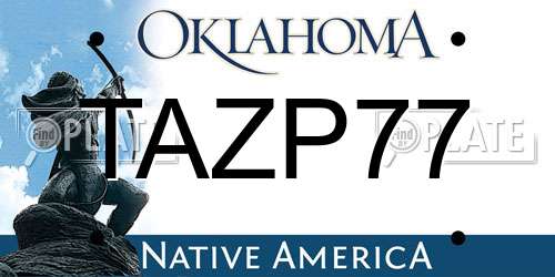 TAZP77 Oklahoma License Plate