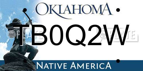 TB0Q2W Oklahoma License Plate