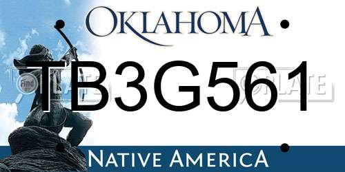TB3G561 Oklahoma License Plate