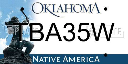 TBA35W Oklahoma License Plate