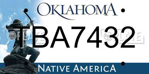 TBA7432 Oklahoma License Plate