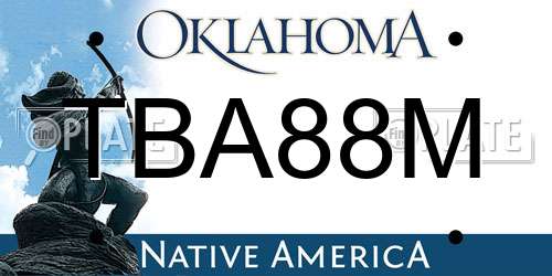 TBA88M Oklahoma License Plate