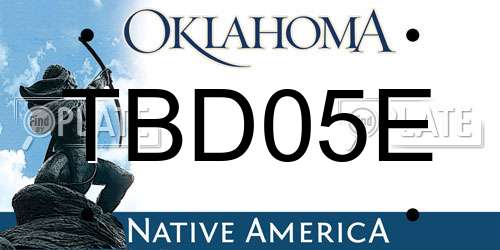 TBD05E Oklahoma License Plate