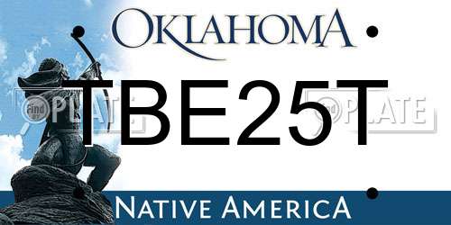 TBE25T Oklahoma License Plate
