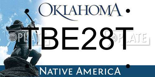 TBE28T Oklahoma License Plate