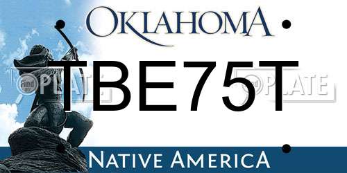 TBE75T Oklahoma License Plate