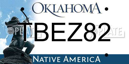TBEZ82 Oklahoma License Plate