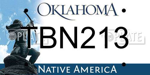 TBN213 Oklahoma License Plate