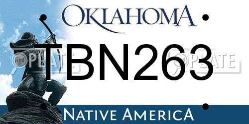 TBN263 Oklahoma License Plate