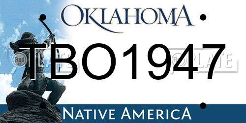TBO1947 Oklahoma License Plate