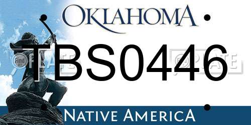 TBS0446 Oklahoma License Plate