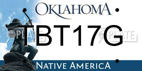 TBT17G Oklahoma License Plate