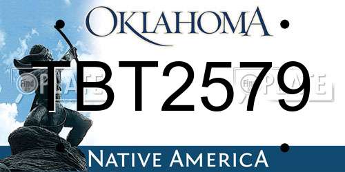 TBT2579 Oklahoma License Plate