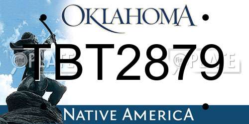 TBT2879 Oklahoma License Plate