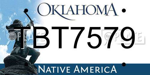 TBT7579 Oklahoma License Plate