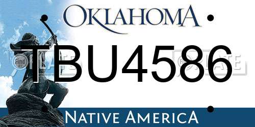 TBU4586 Oklahoma License Plate