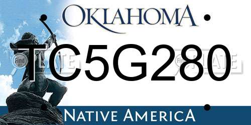 TC5G280 Oklahoma License Plate