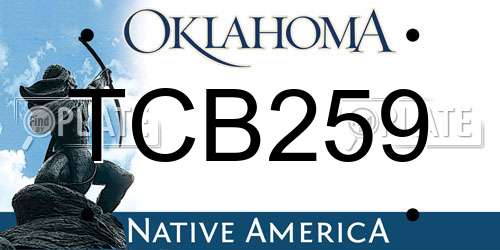 TCB259 Oklahoma License Plate