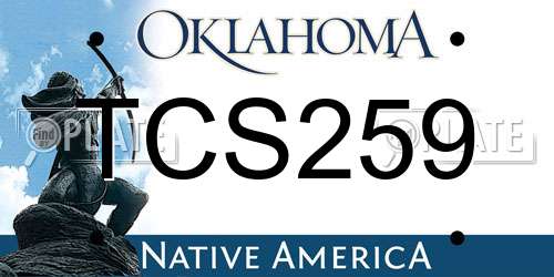 TCS259 Oklahoma License Plate