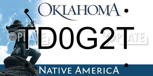 TD0G2T Oklahoma License Plate