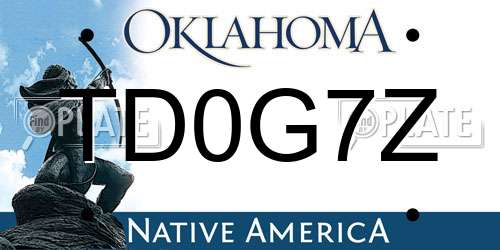 TD0G7Z Oklahoma License Plate