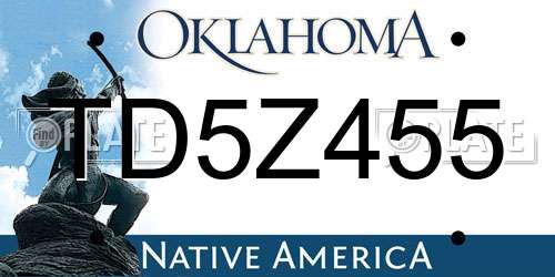 TD5Z455 Oklahoma License Plate
